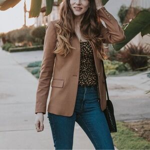 J. Crew Women's Brown Blazer regent wool flannel